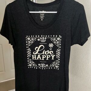 NATURAL LIFE Black 'Live Happy' Short Sleeve Tee